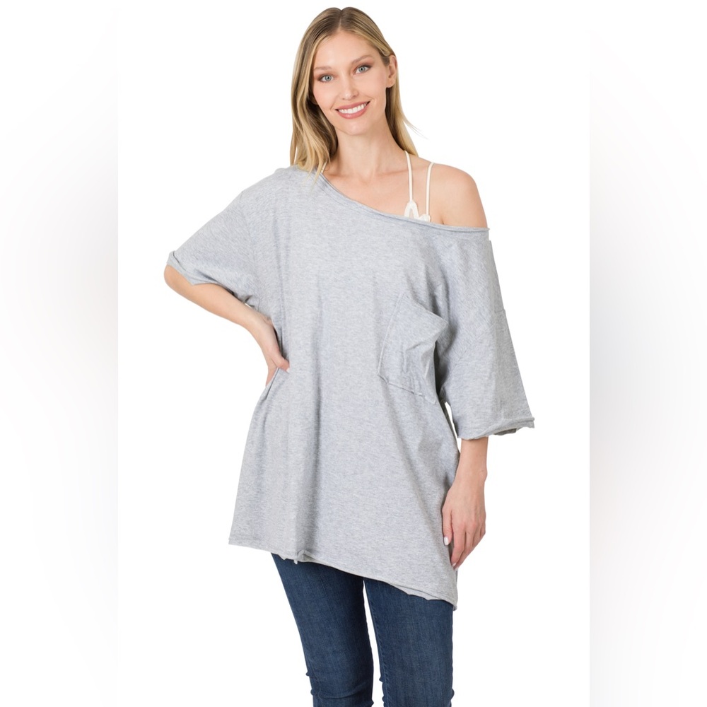 Light Grey Oversized T-Shirt Zenana